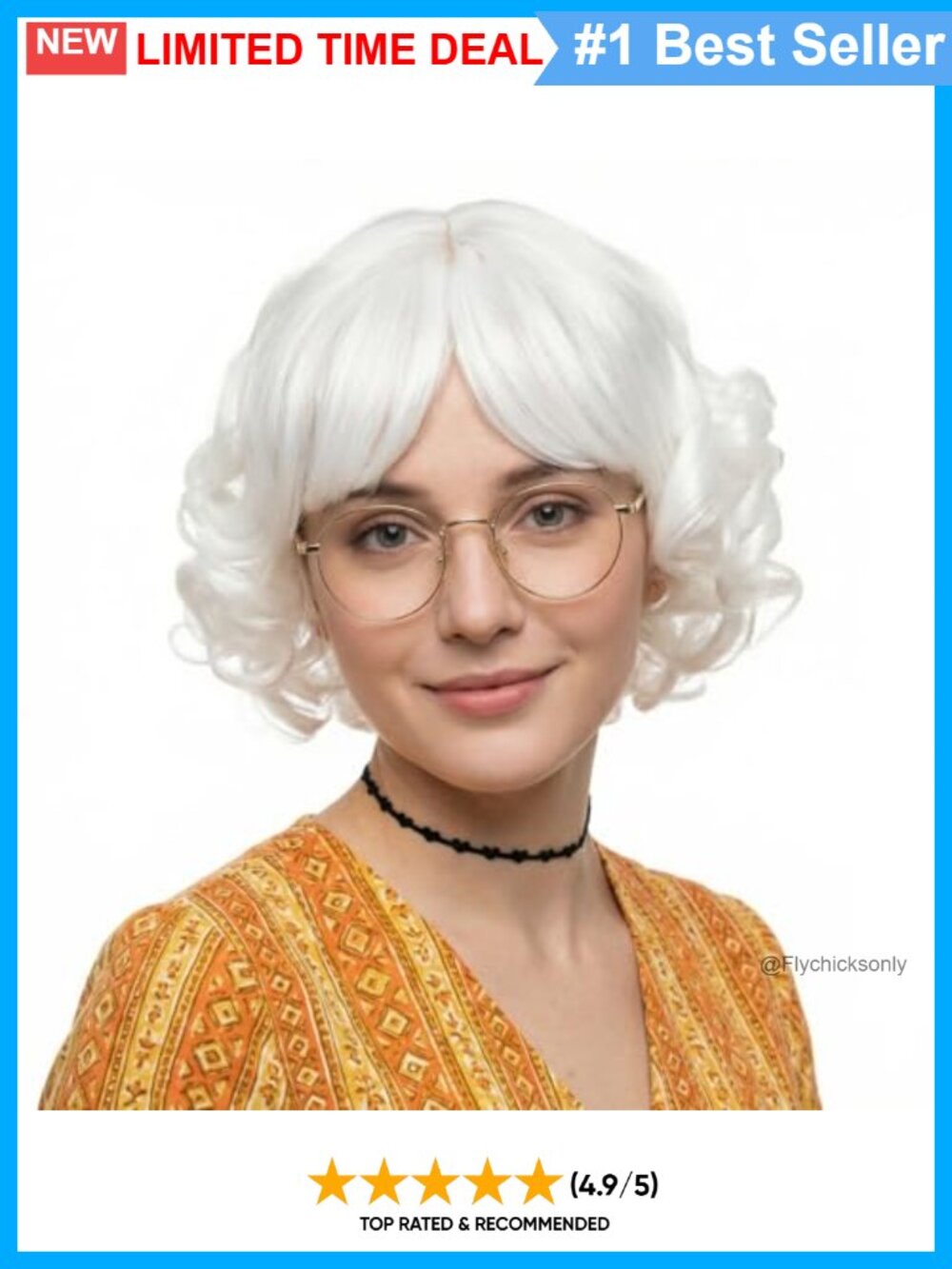 Curly Wig with Bangs Short Layered Synthetic Heat Resistant Cosplay